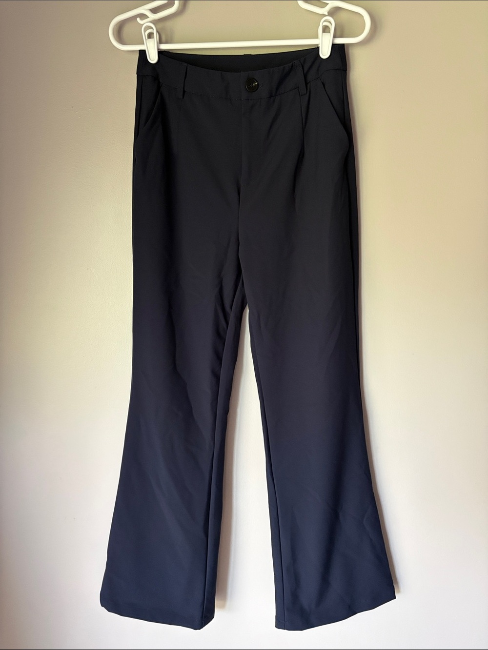 Halara Women’s Navy High Waisted Stretch Wide Leg Trouser Pants